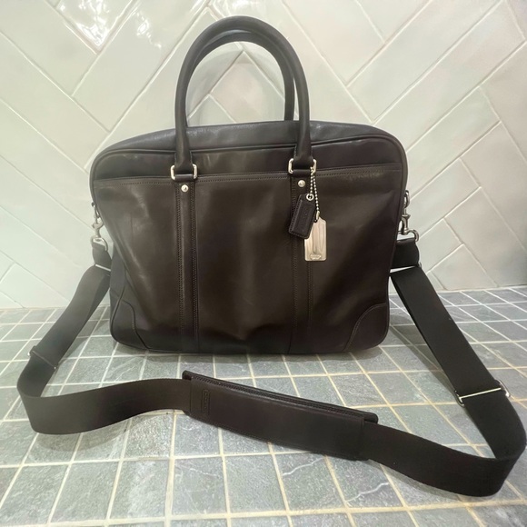 COACH vintage espresso leather briefcase